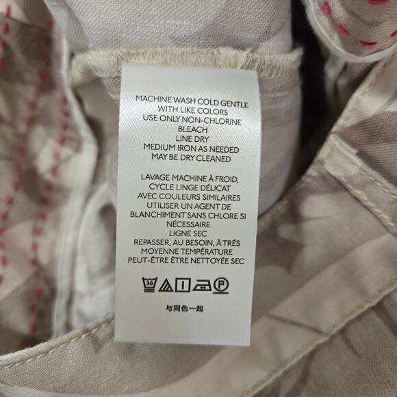 Anthropologie Pants Frannie Women Plus Linen Blend Tapered Camo Pants 24W - Picture 6 of 7